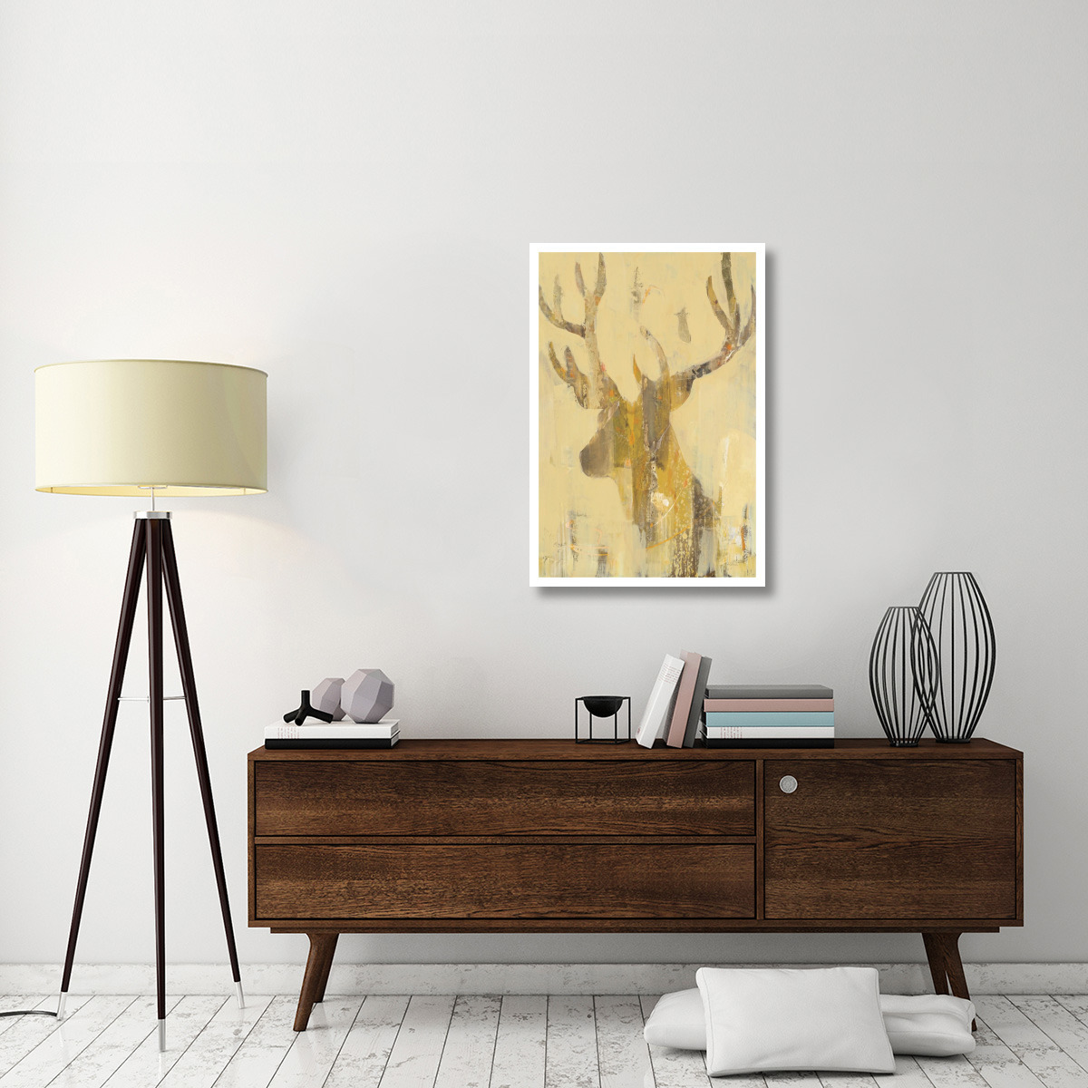 Golden Antlers II -Paper Art-26&quotx38"