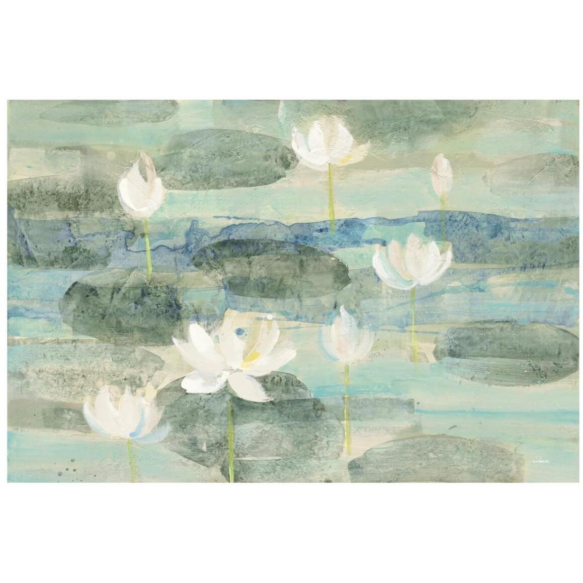 Water Lilies Bright -Paper Art-20&quotx14"