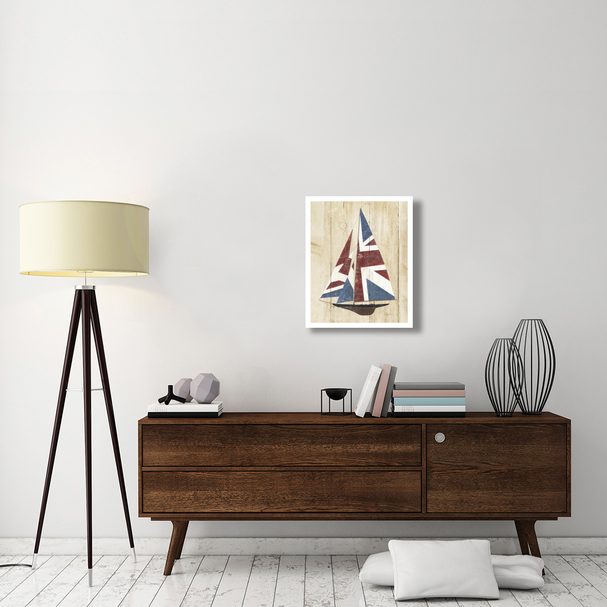 British Flag Sailboat -Paper Art-22&quotx26"