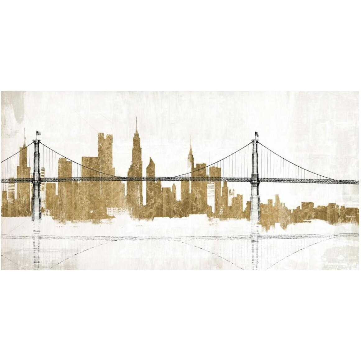 Bridge and Skyline Gold -Paper Art-50&quotx26"