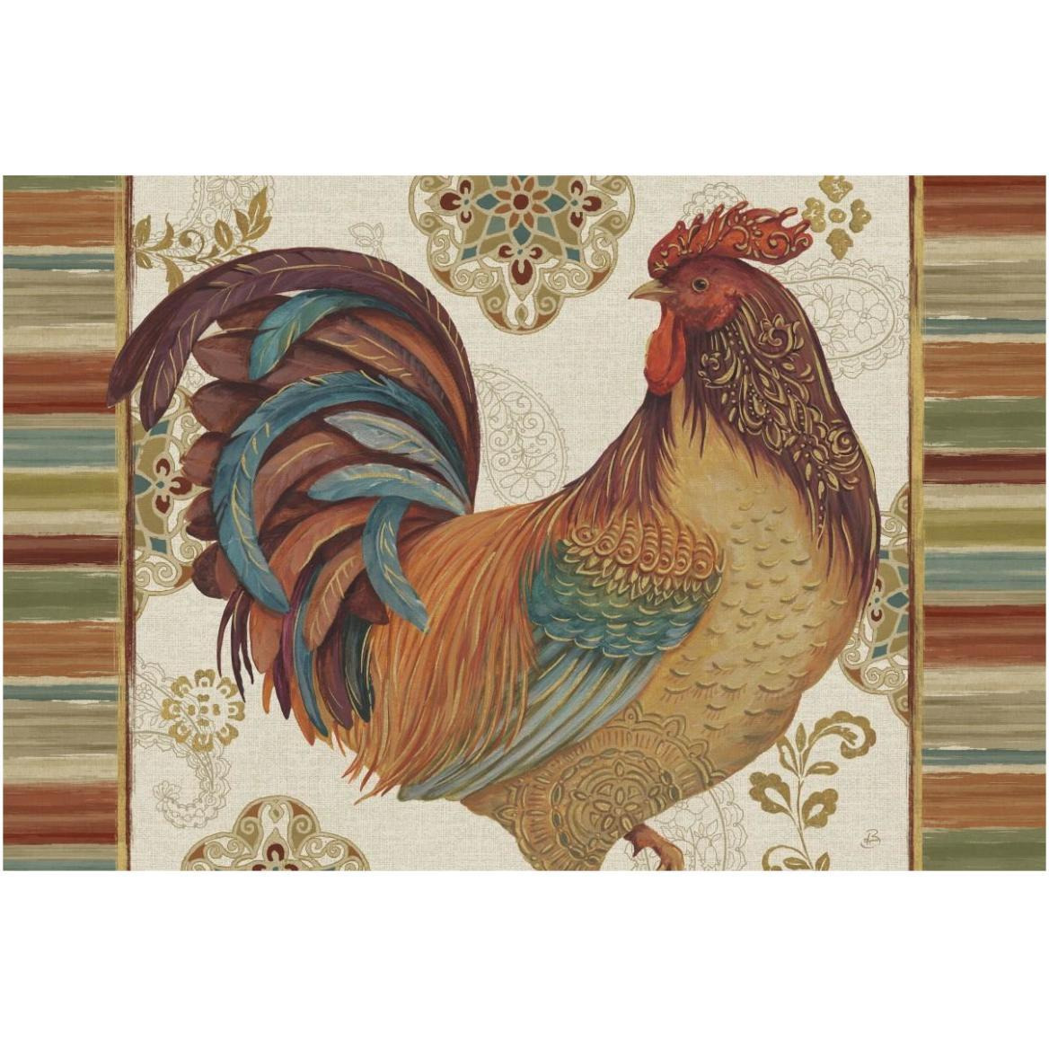 Rooster Rainbow IVA -Paper Art-62&quotx42"