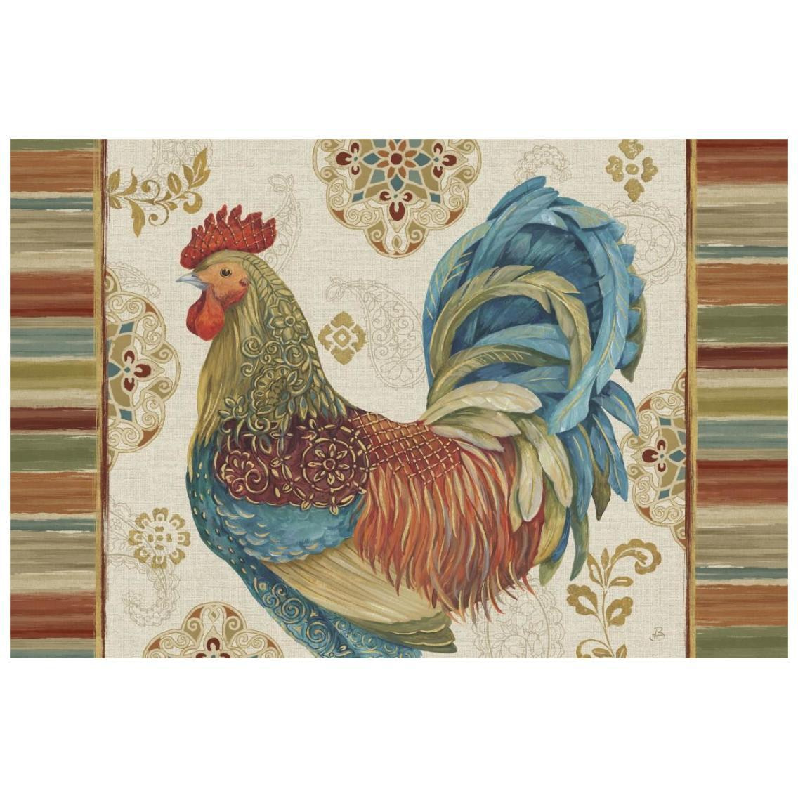 Rooster Rainbow IIA -Paper Art-26&quotx18"