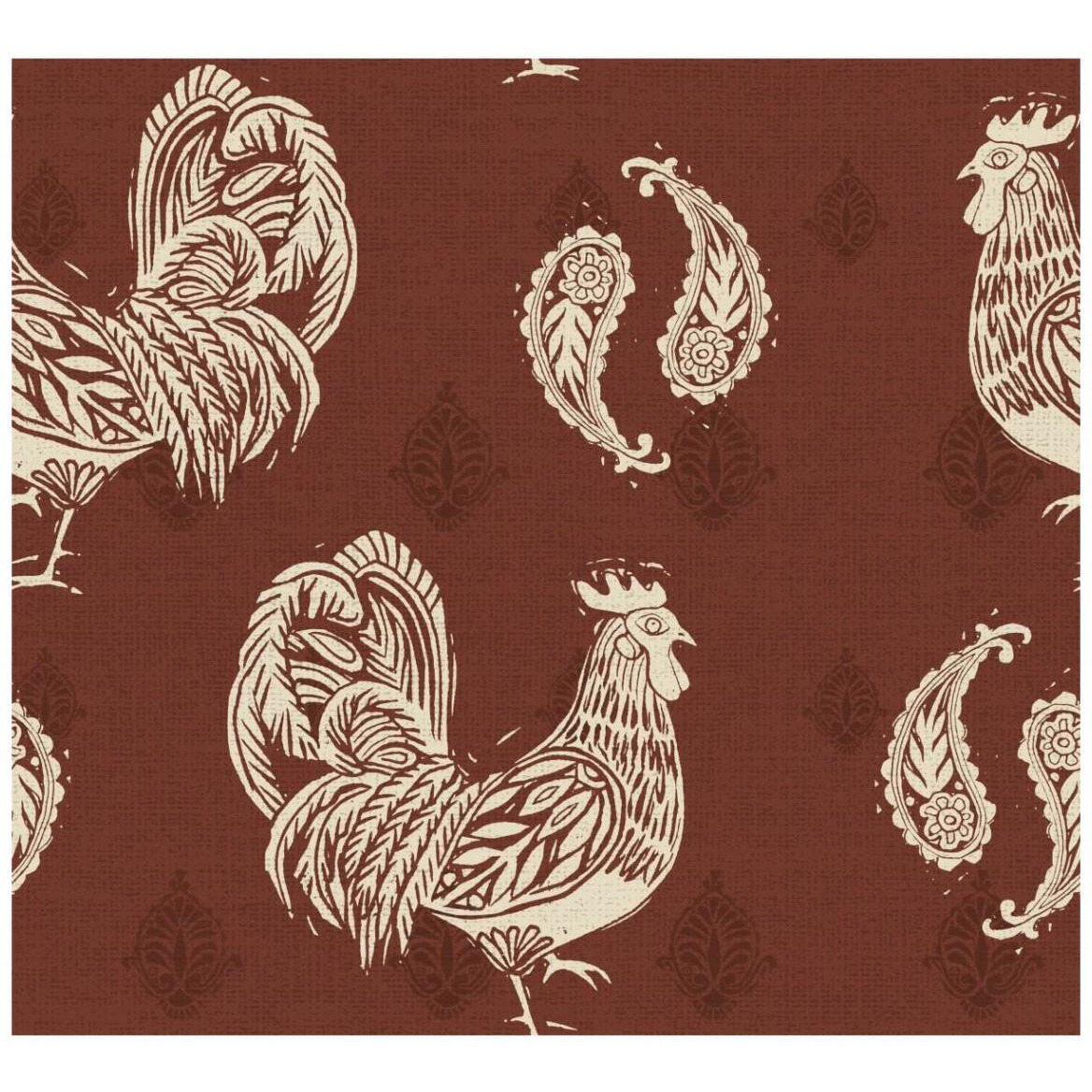 Woodcut Rooster Patterns -Paper Art-42&quotx38.4"