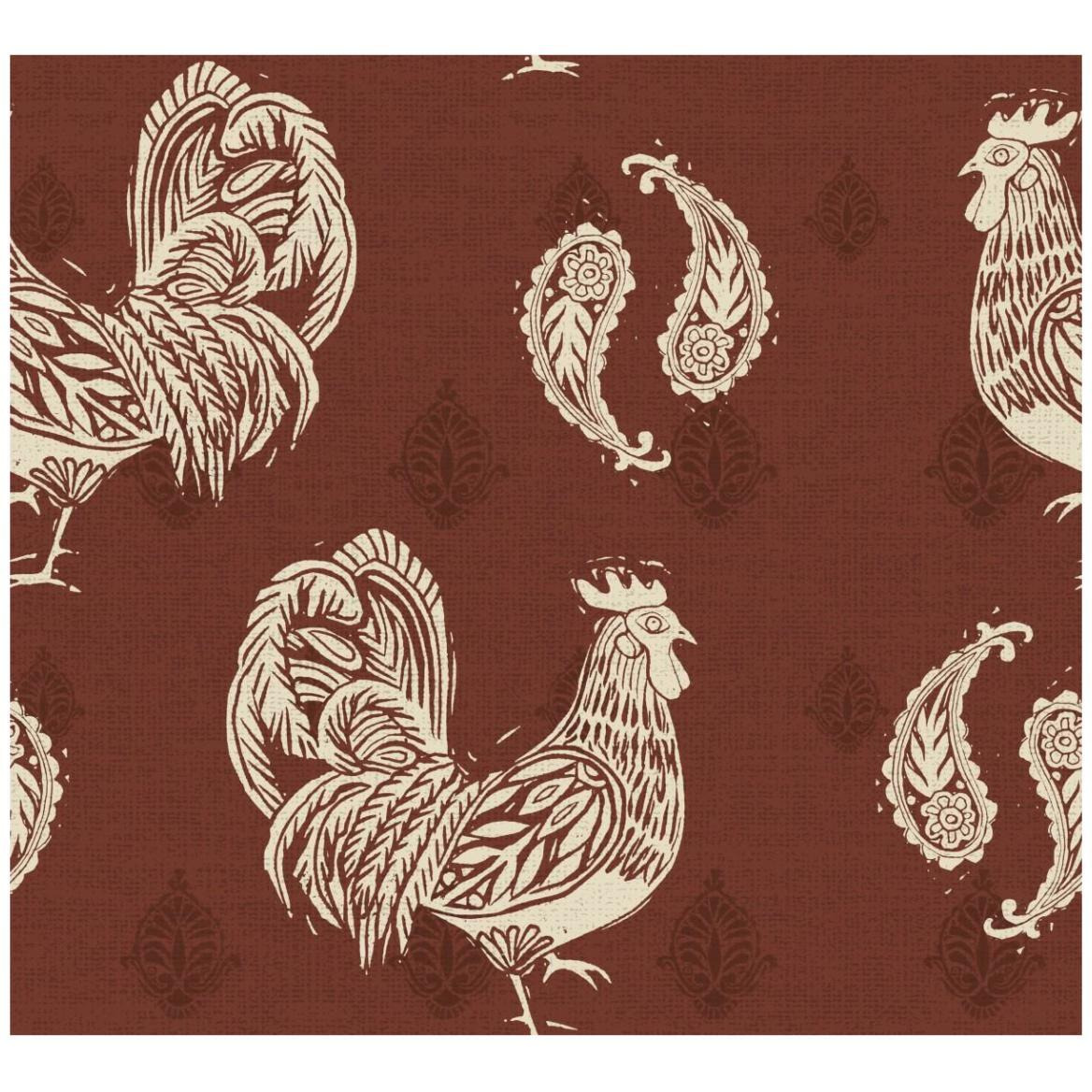 Woodcut Rooster Patterns -Paper Art-46&quotx42.04"