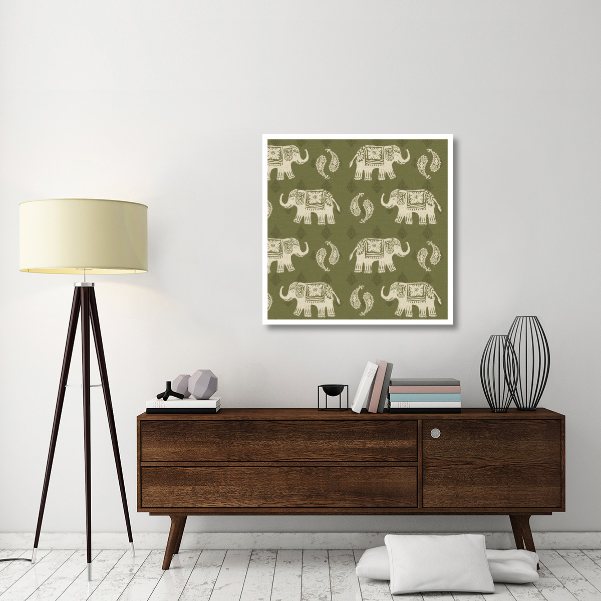 Woodcut Elephant Patterns -Paper Art-38&quotx38"