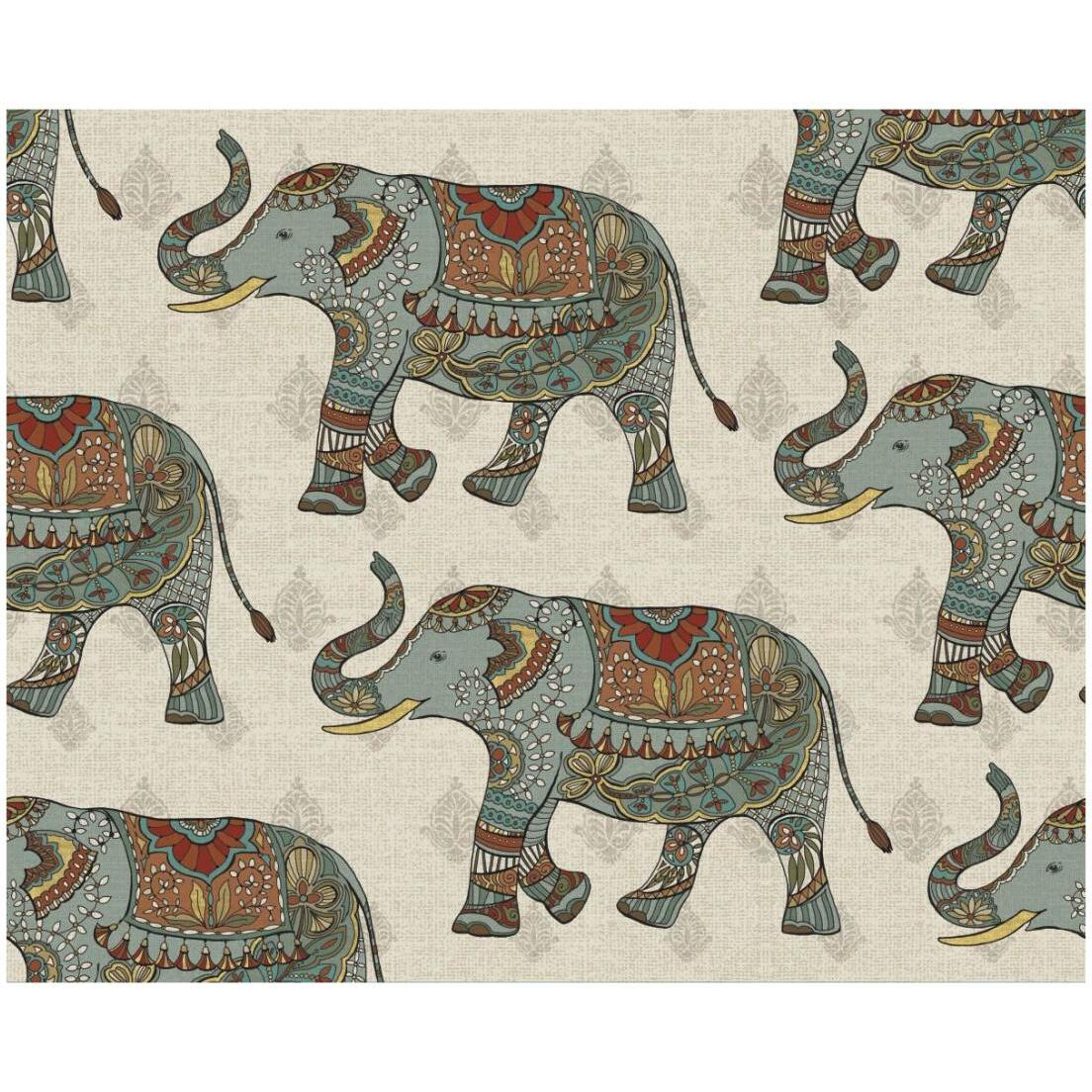 Elephant Caravan Pattern -Paper Art-22&quotx18"