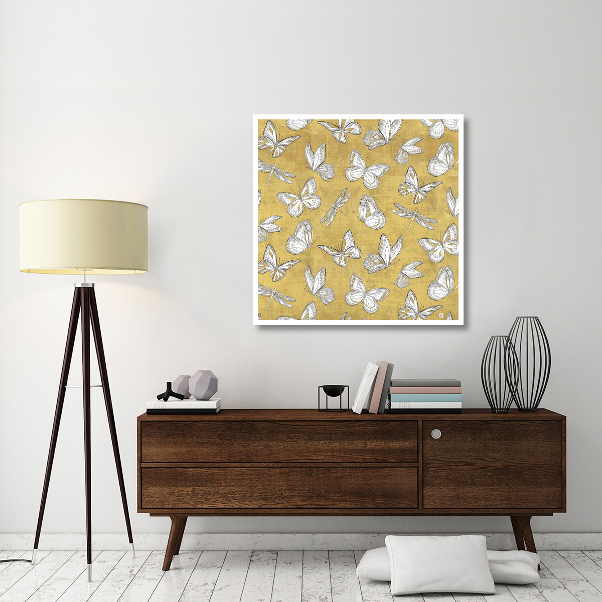 Color my World Butterfly Pattern Gold -Paper Art-42&quotx42"