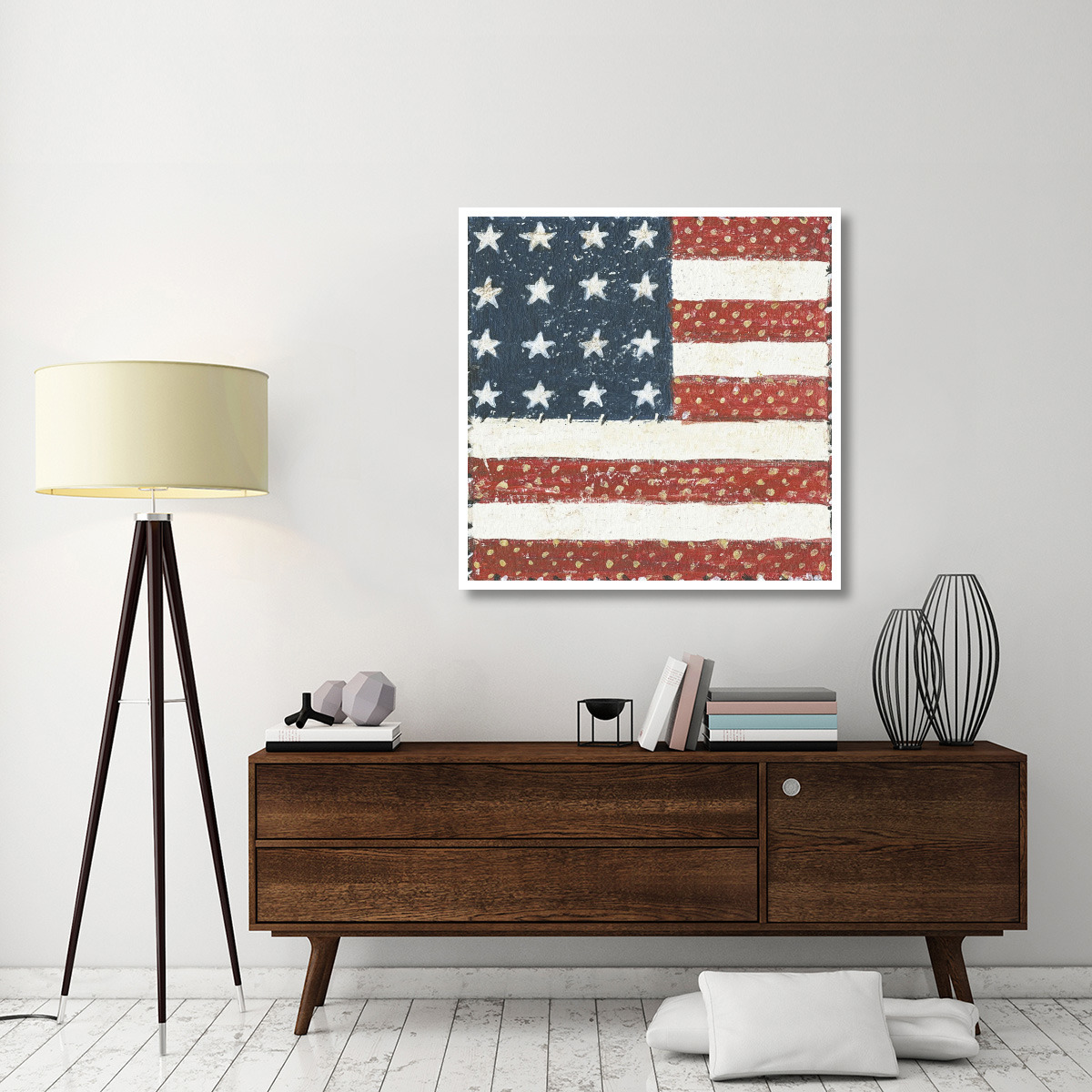 Americana Quilt IV -Paper Art-42&quotx42"