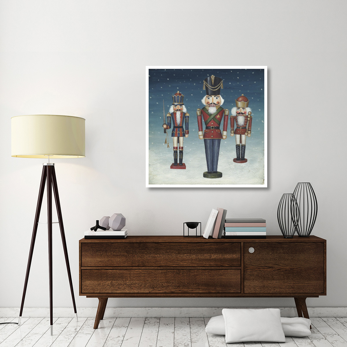 Soldier Nutcrackers Snow -Paper Art-42&quotx42"