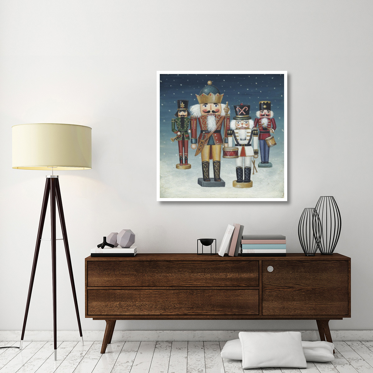 King Nutcrackers Snow -Paper Art-42&quotx42"