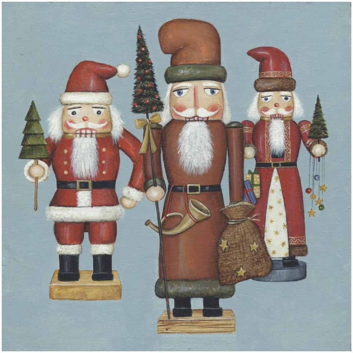 Santa Nutcrackers -Paper Art-32&quotx32"