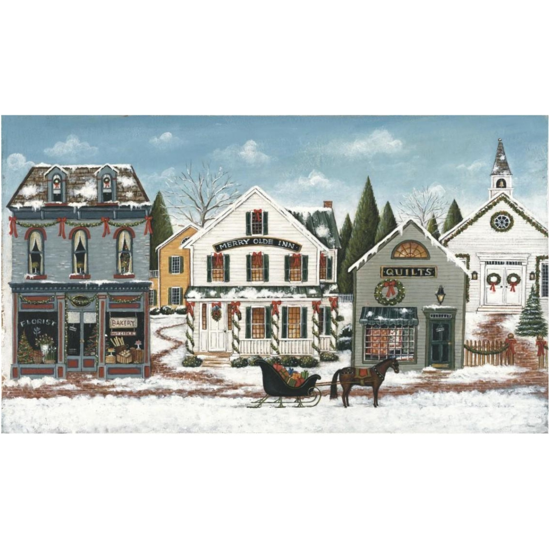 Christmas Village I -Paper Art-38&quotx22.88"