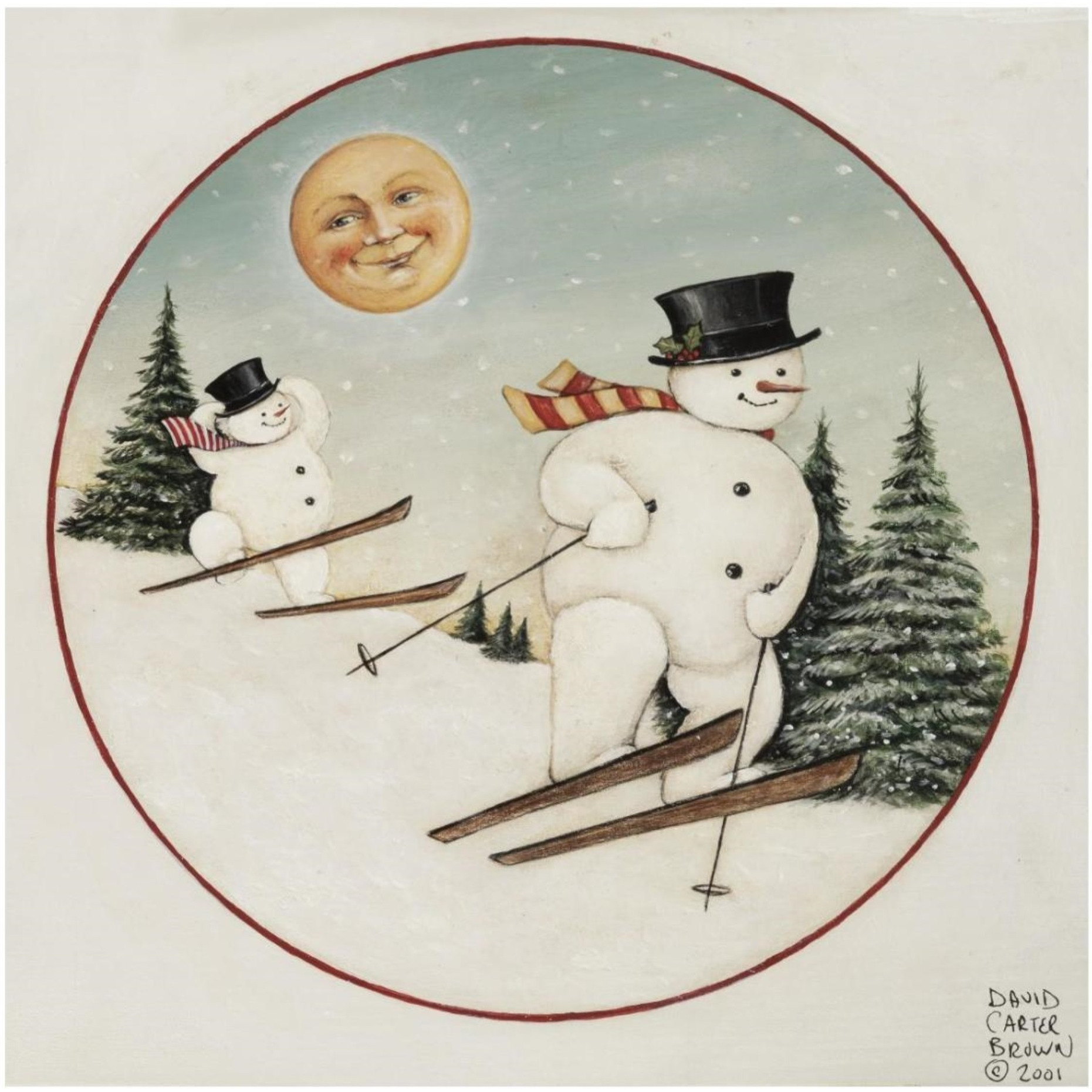 Merry Lil Snowman -Paper Art-26&quotx26"