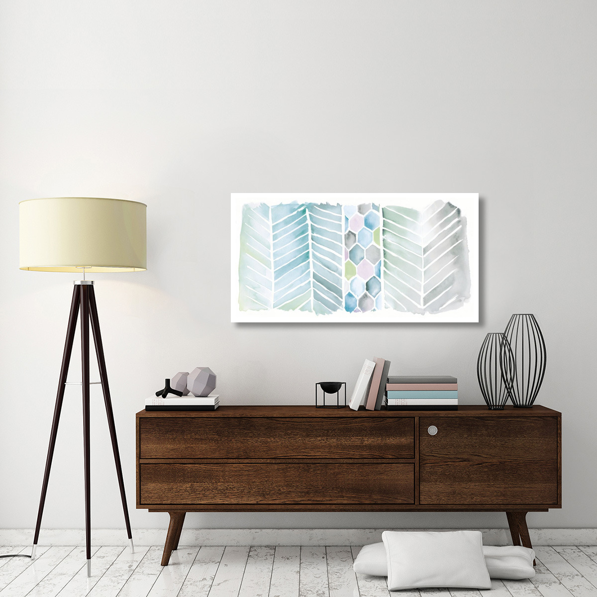 Watercolor Chevron Bright -Paper Art-50&quotx26"