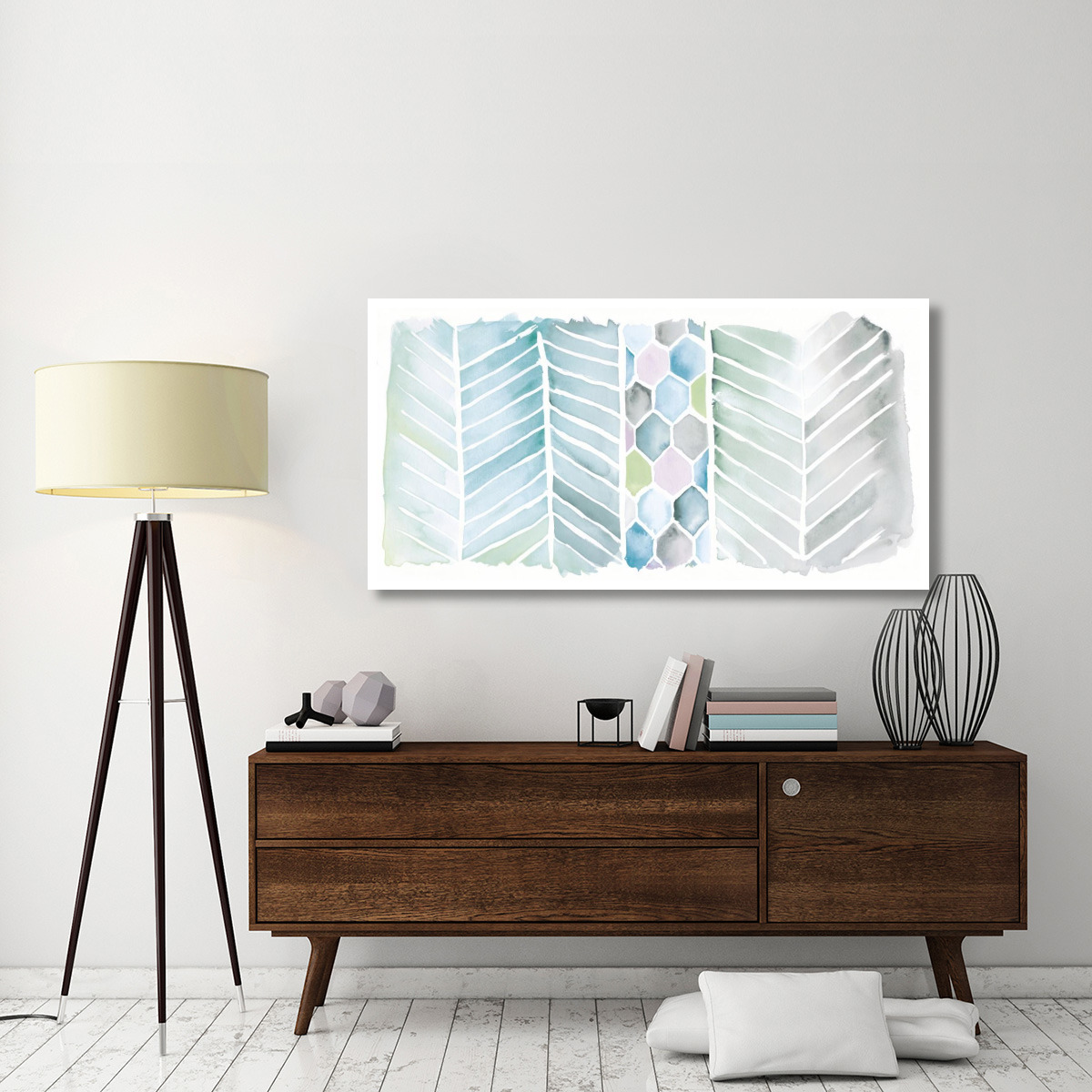 Watercolor Chevron Bright -Paper Art-62&quotx32"