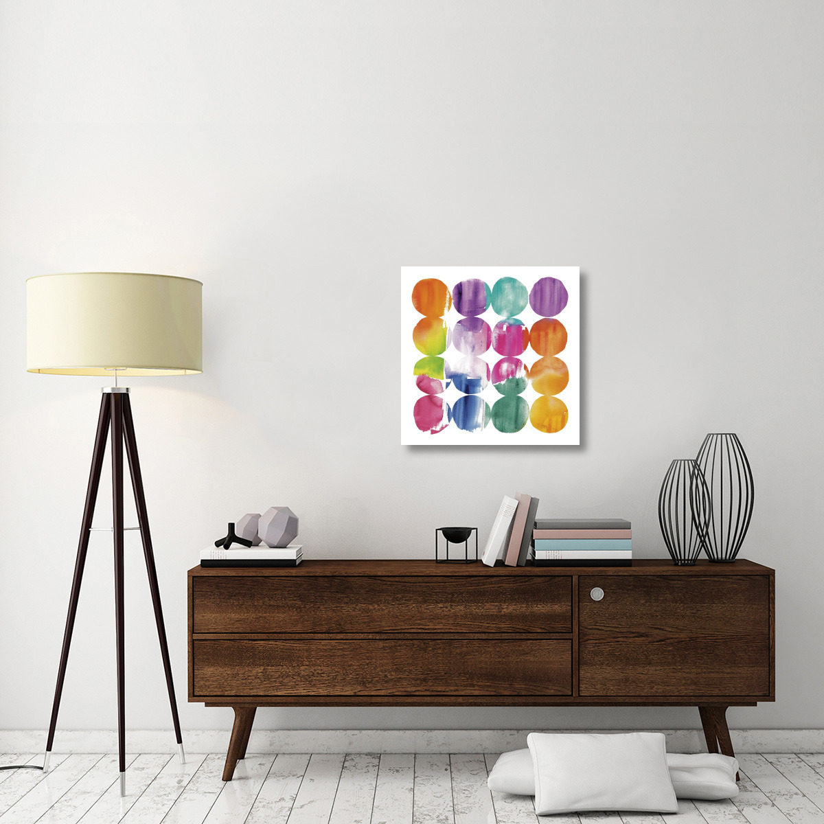 Spring Dots Crop with White Border -Paper Art-26&quotx26"