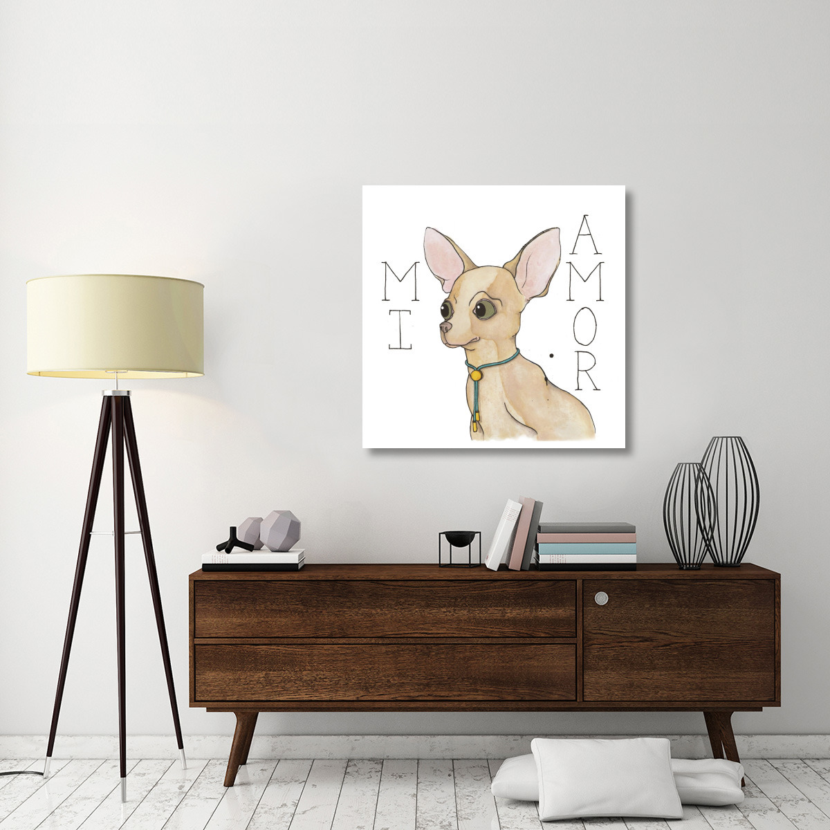 Puppy Love Chihuahua Color -Paper Art-38&quotx38"