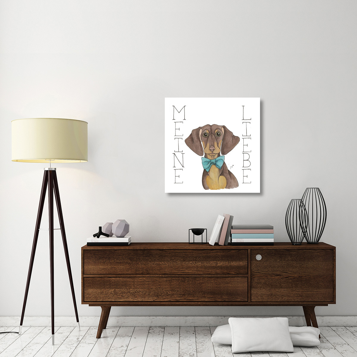 Puppy Love Dachshund Color -Paper Art-32&quotx32"