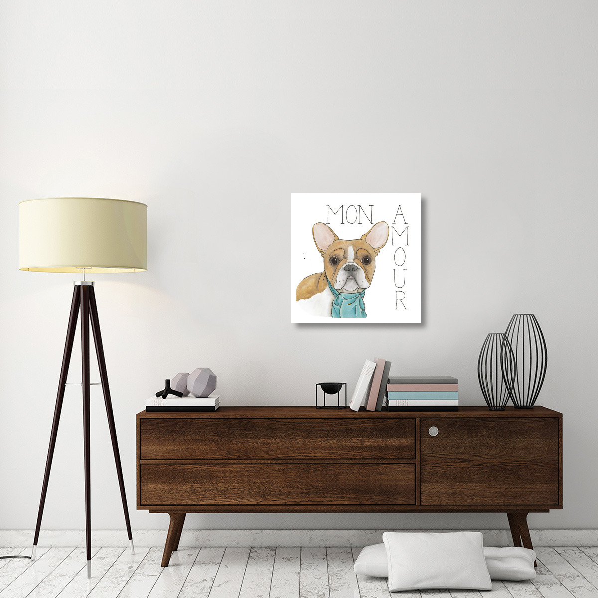 Puppy Love Frenchie Color -Paper Art-26&quotx26"