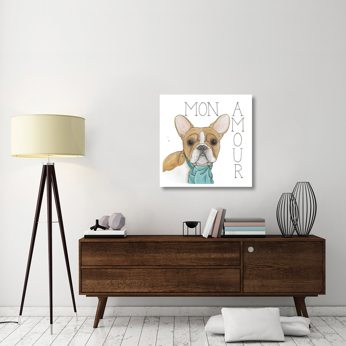 Puppy Love Frenchie Color -Paper Art-32&quotx32"