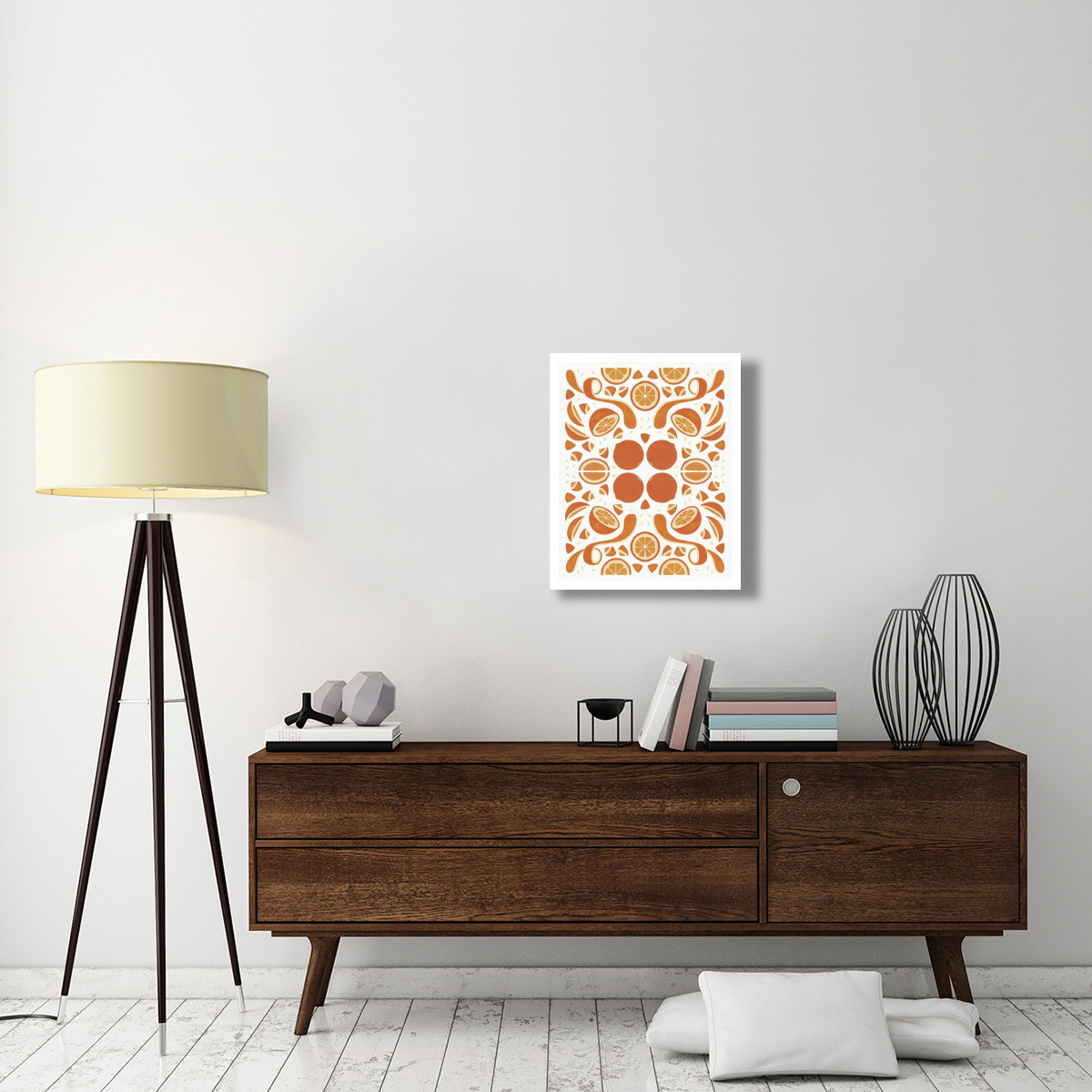 Retro Orange Otomi -Paper Art-22&quotx26"