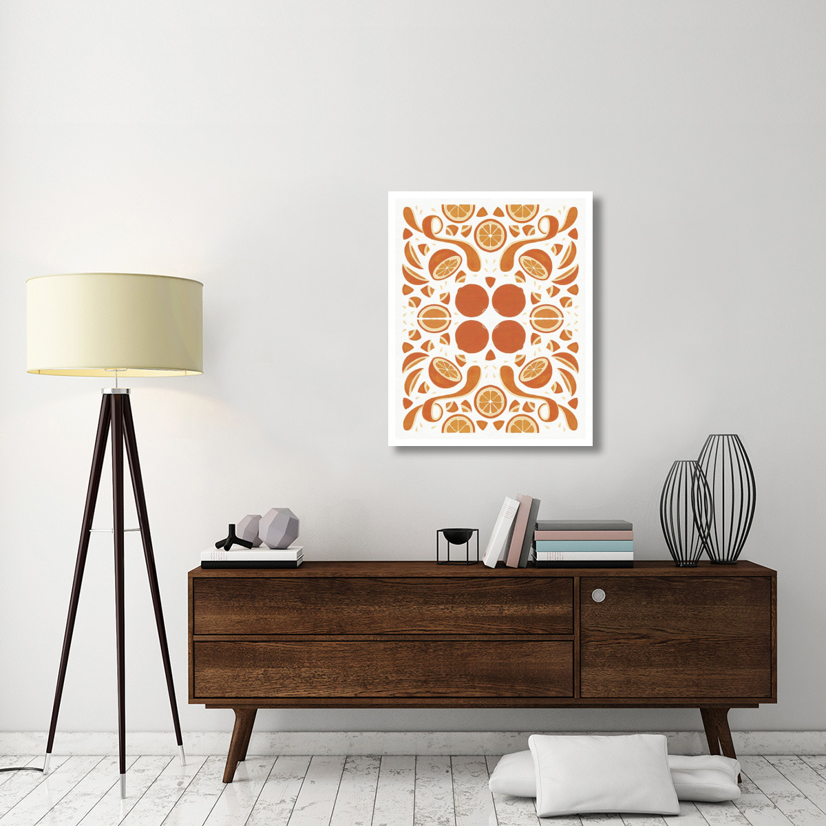 Retro Orange Otomi -Paper Art-30&quotx37"