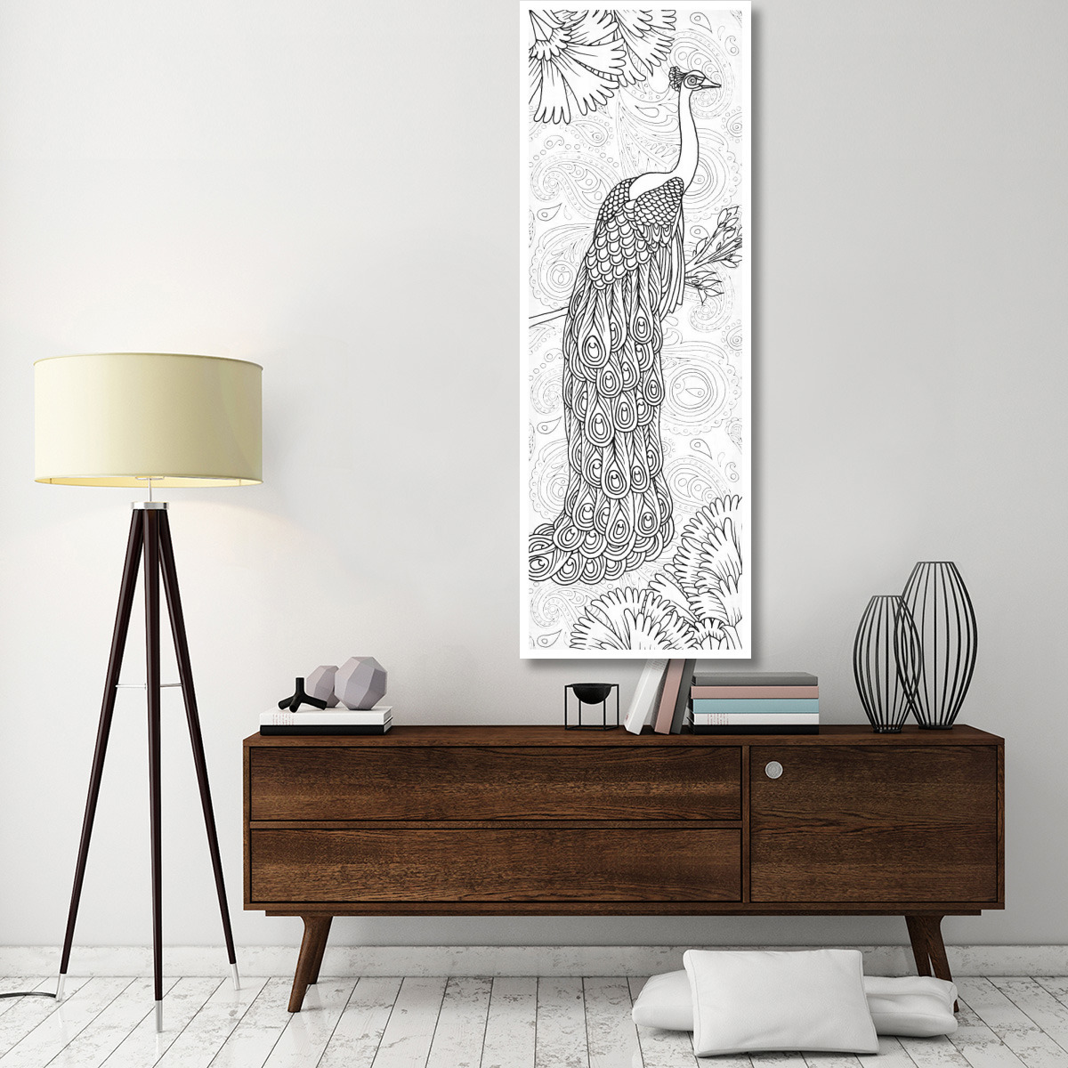 Boho Peacocks I -Paper Art-26&quotx74"