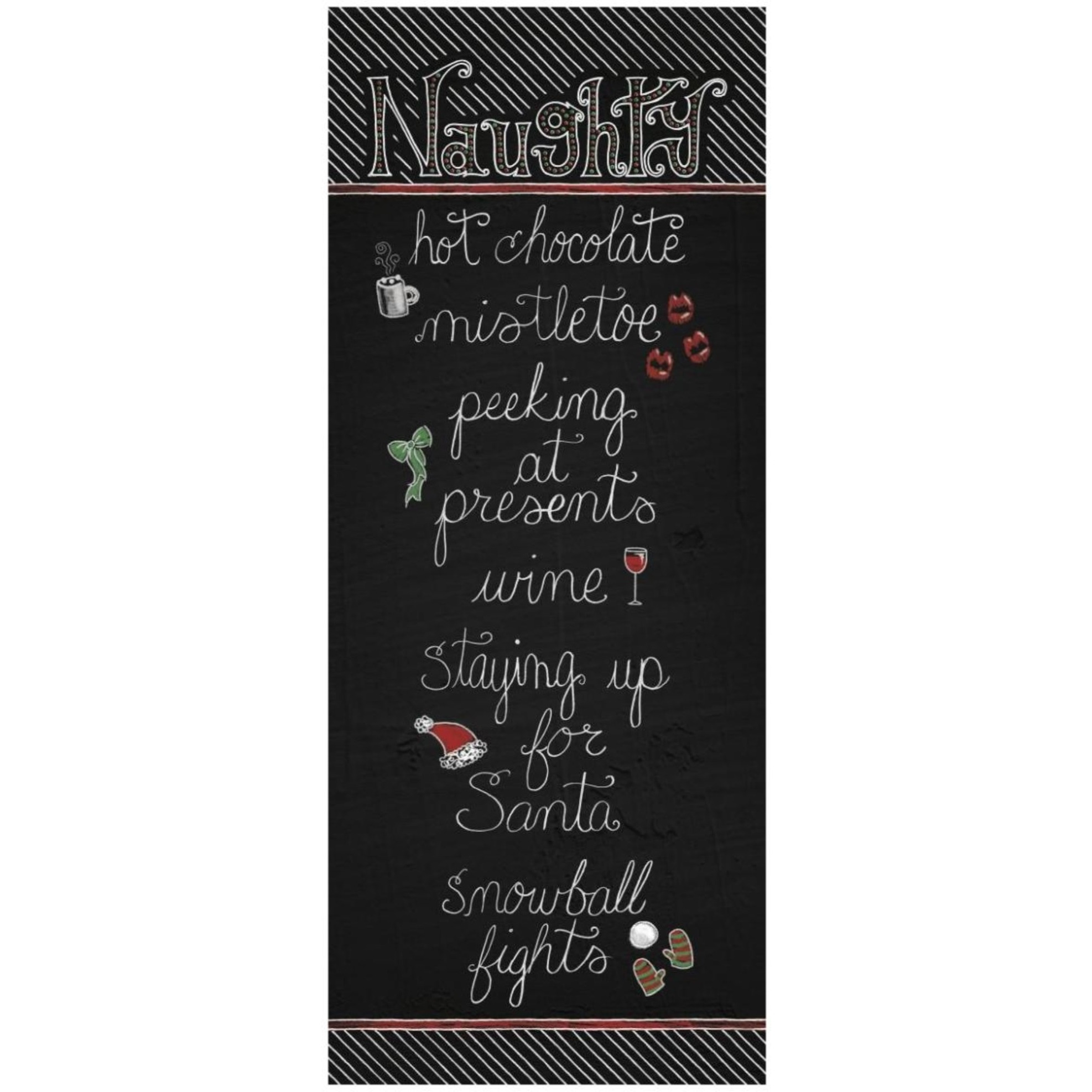 Christmas Chalkboard Naughty -Paper Art-32&quotx77"