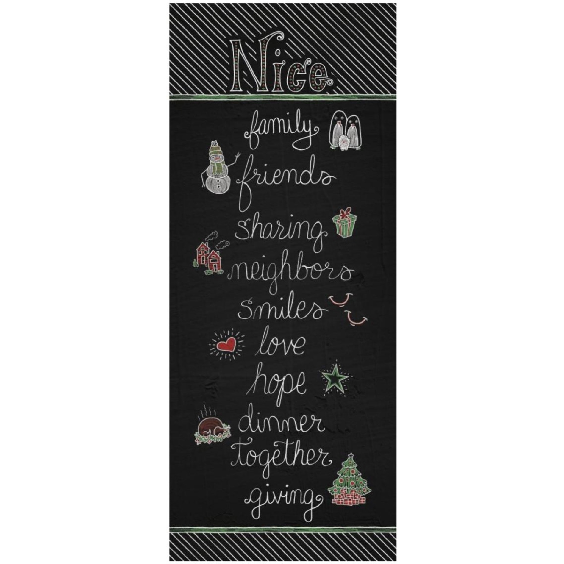 Christmas Chalkboard Nice -Paper Art-14&quotx32"