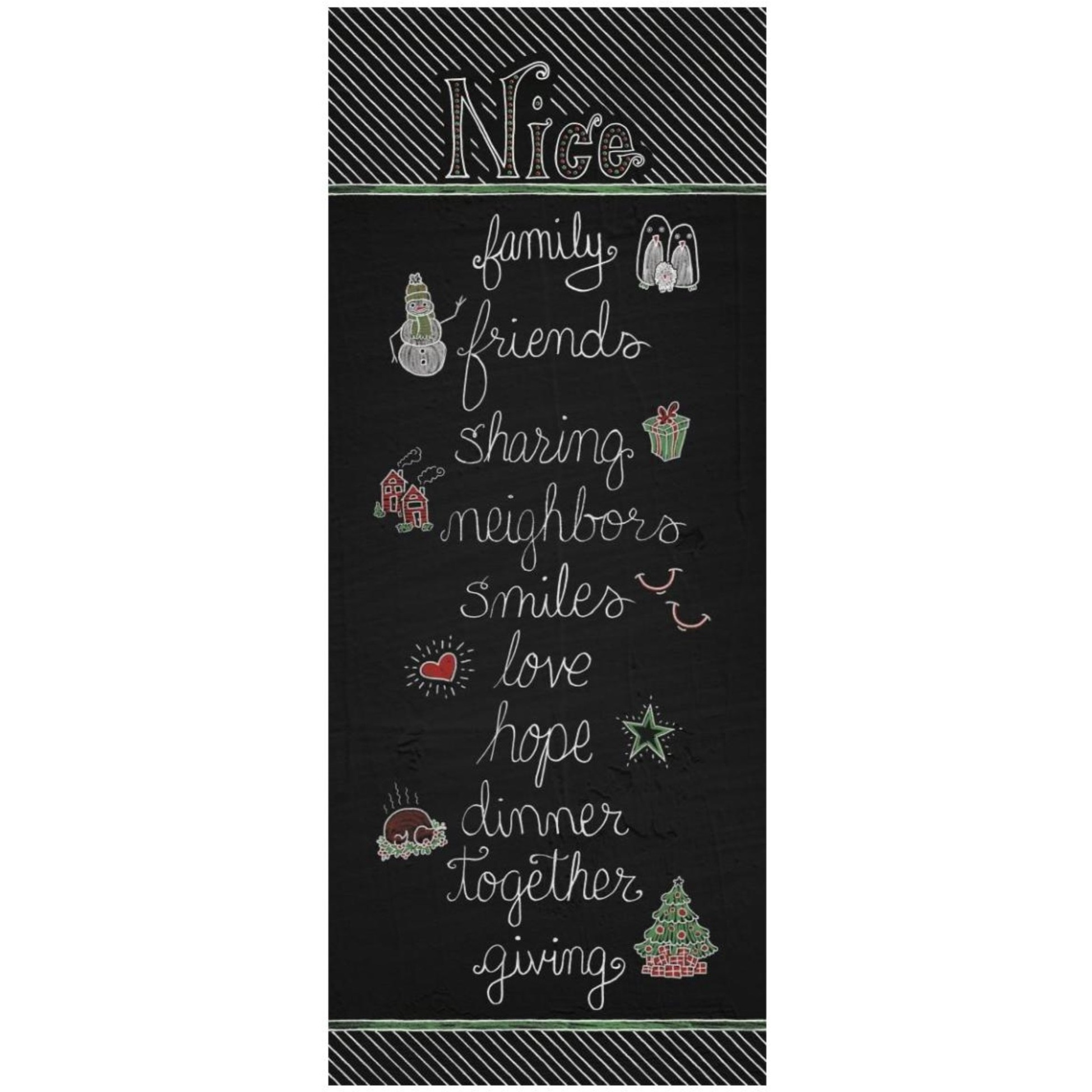 Christmas Chalkboard Nice -Paper Art-22&quotx52"