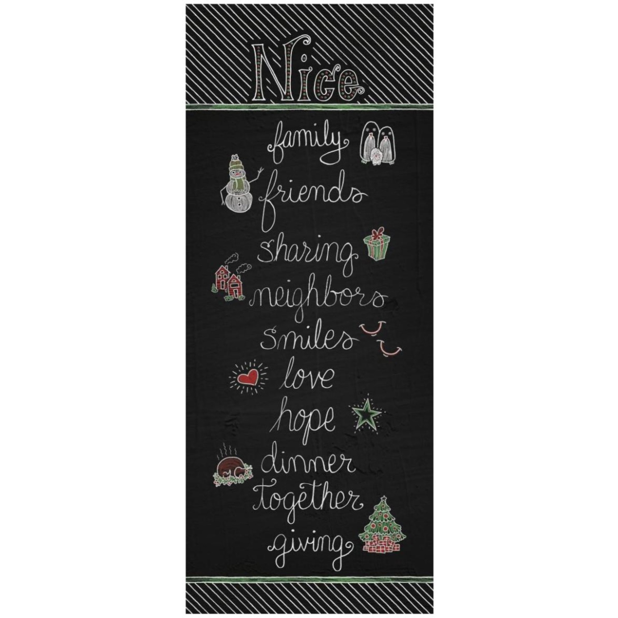 Christmas Chalkboard Nice -Paper Art-32&quotx77"