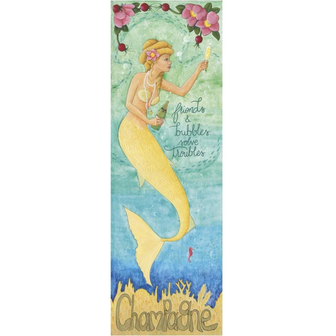 Nouveau Mermaid Champagne -Paper Art-26&quotx74"