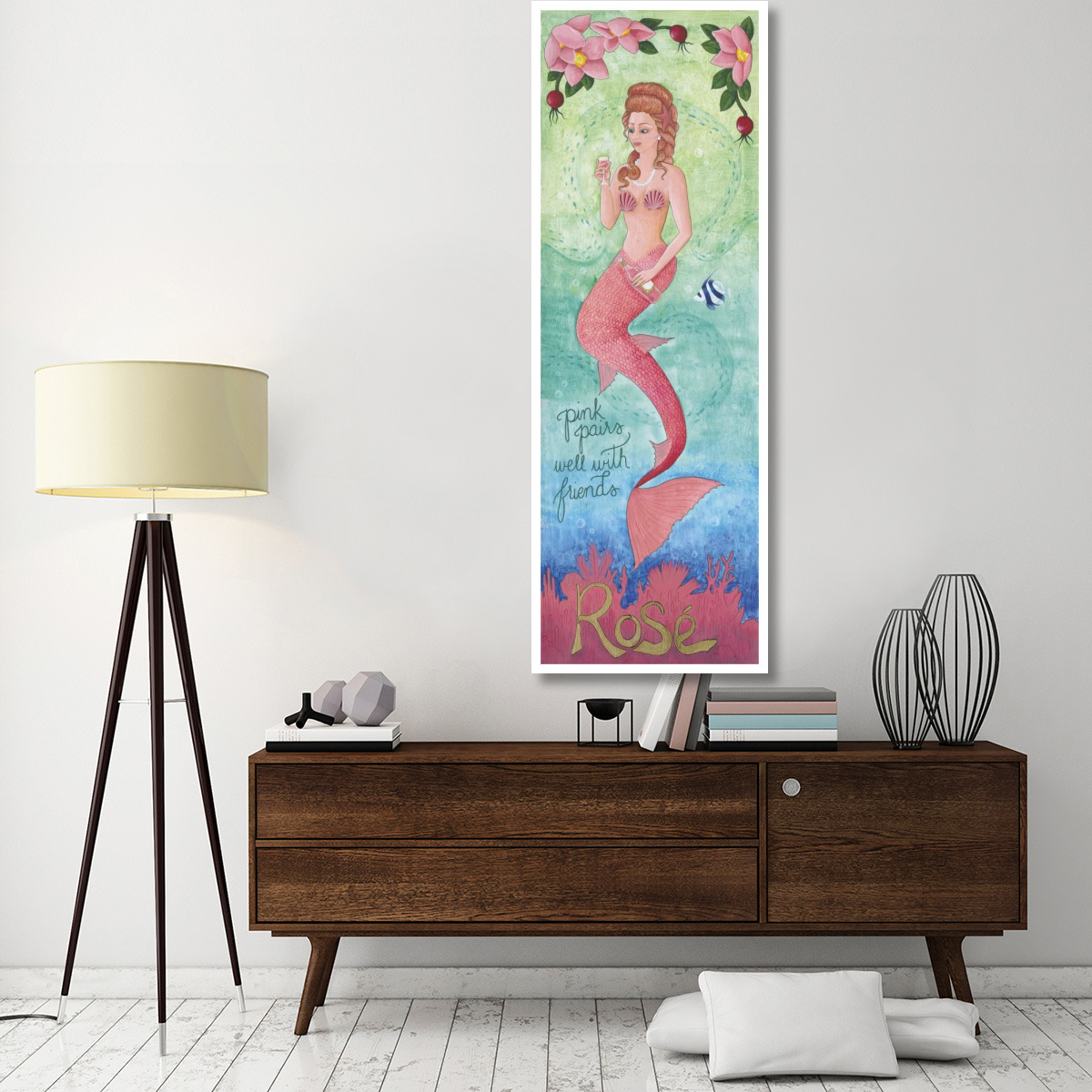 Nouveau Mermaid Rose -Paper Art-26&quotx74"