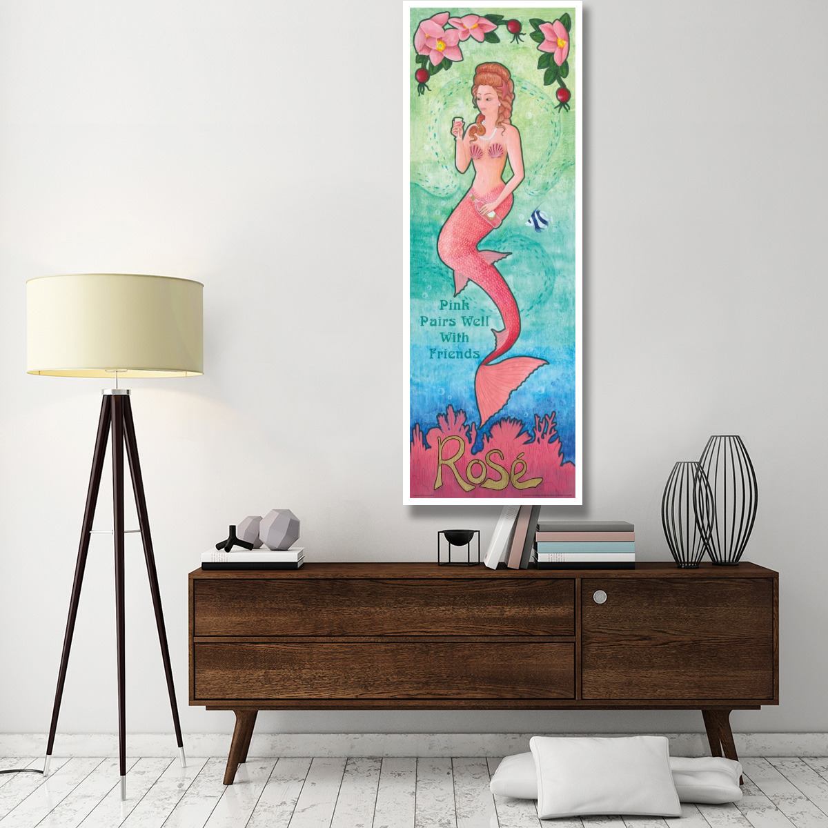 Nouveau Mermaid Rose v2 -Paper Art-26&quotx74"