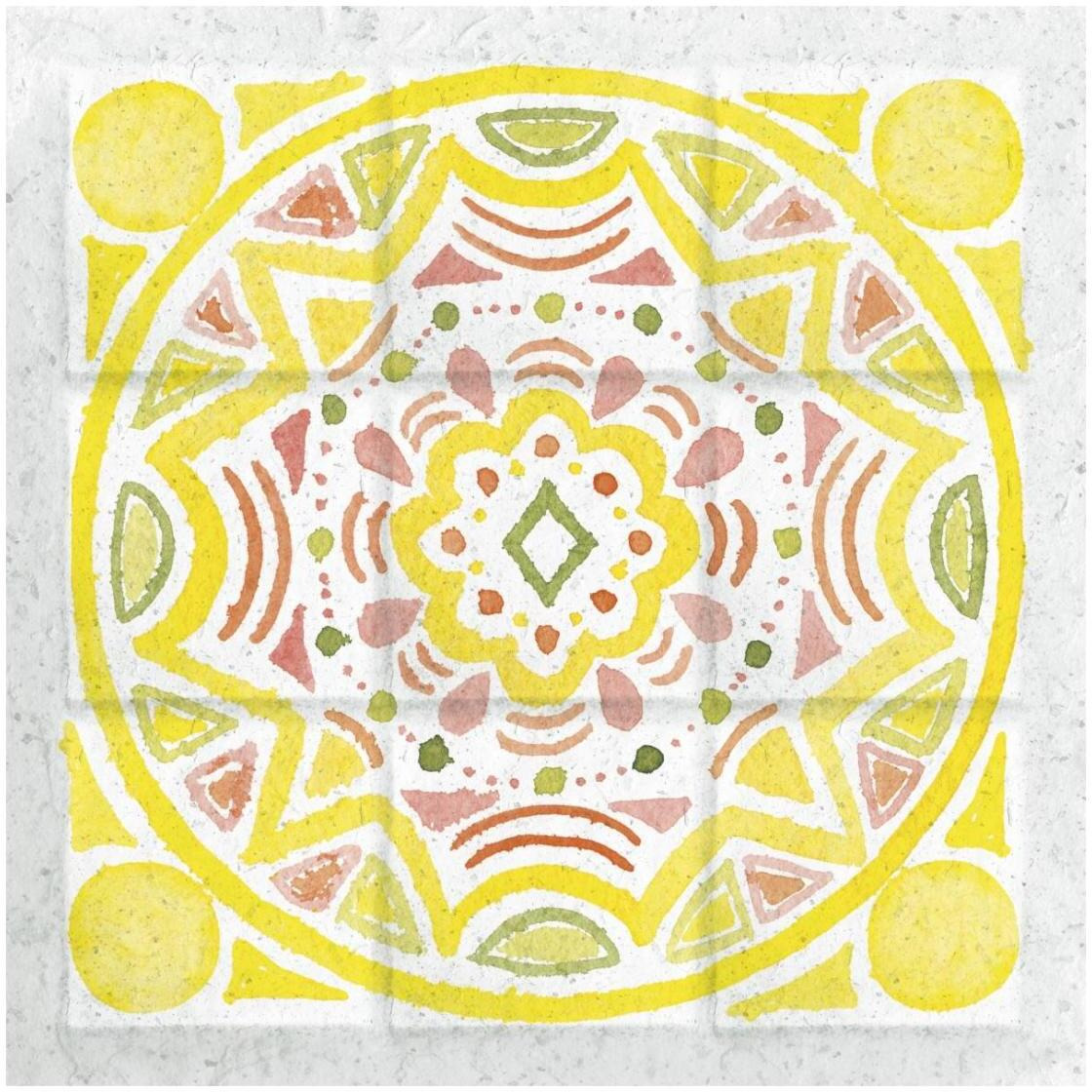 Citrus Tile II -Paper Art-26&quotx26"