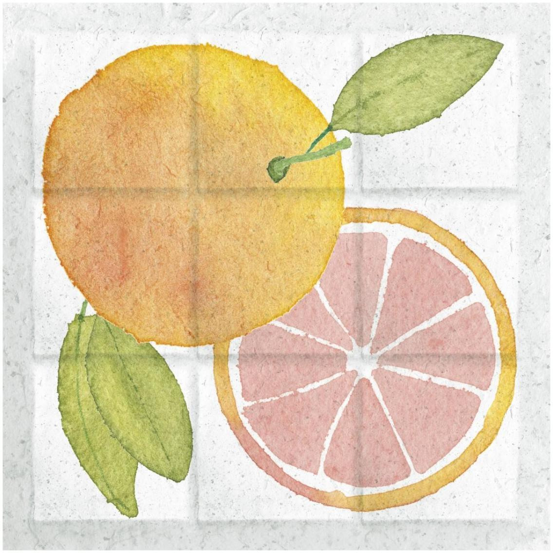 Citrus Tile VIII -Paper Art-32&quotx32"