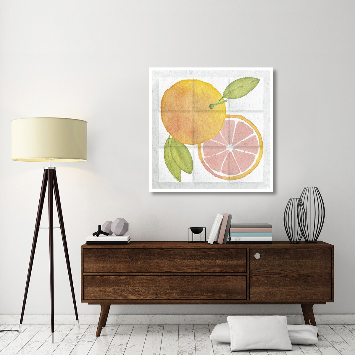 Citrus Tile VIII -Paper Art-42&quotx42"