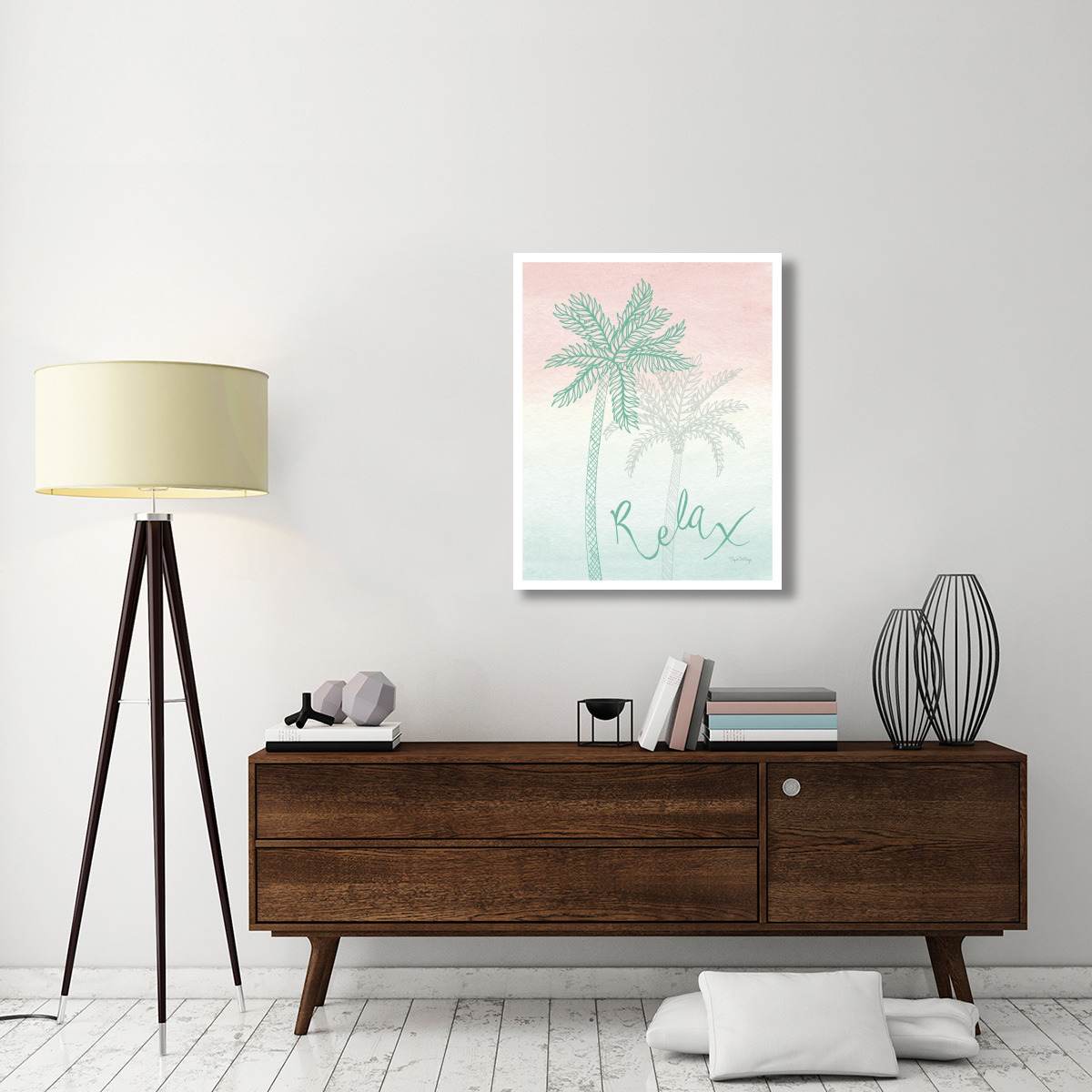 Sunset Palms I -Paper Art-30&quotx37"