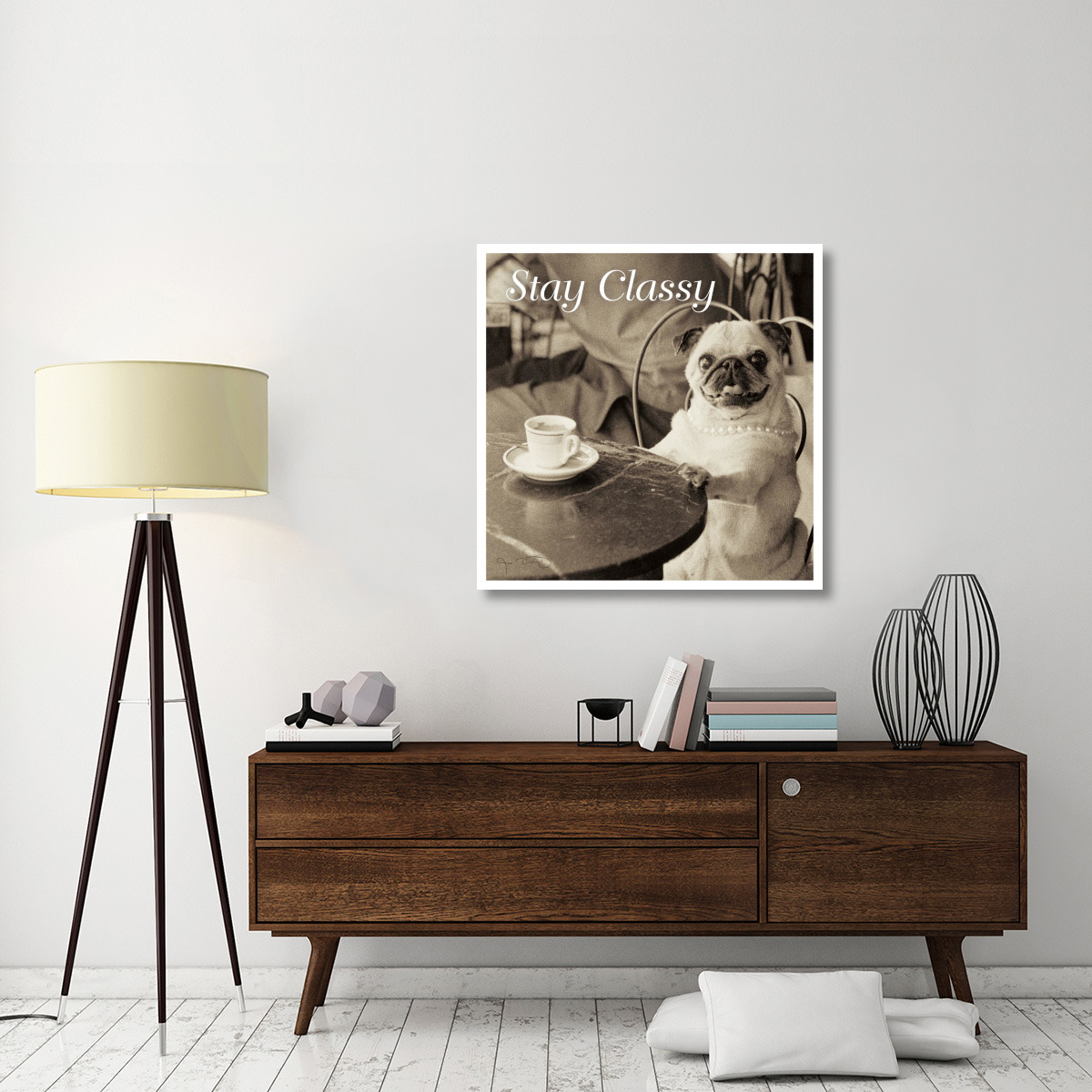 Cafe Pug Stay Classy V2 -Paper Art-38&quotx38"