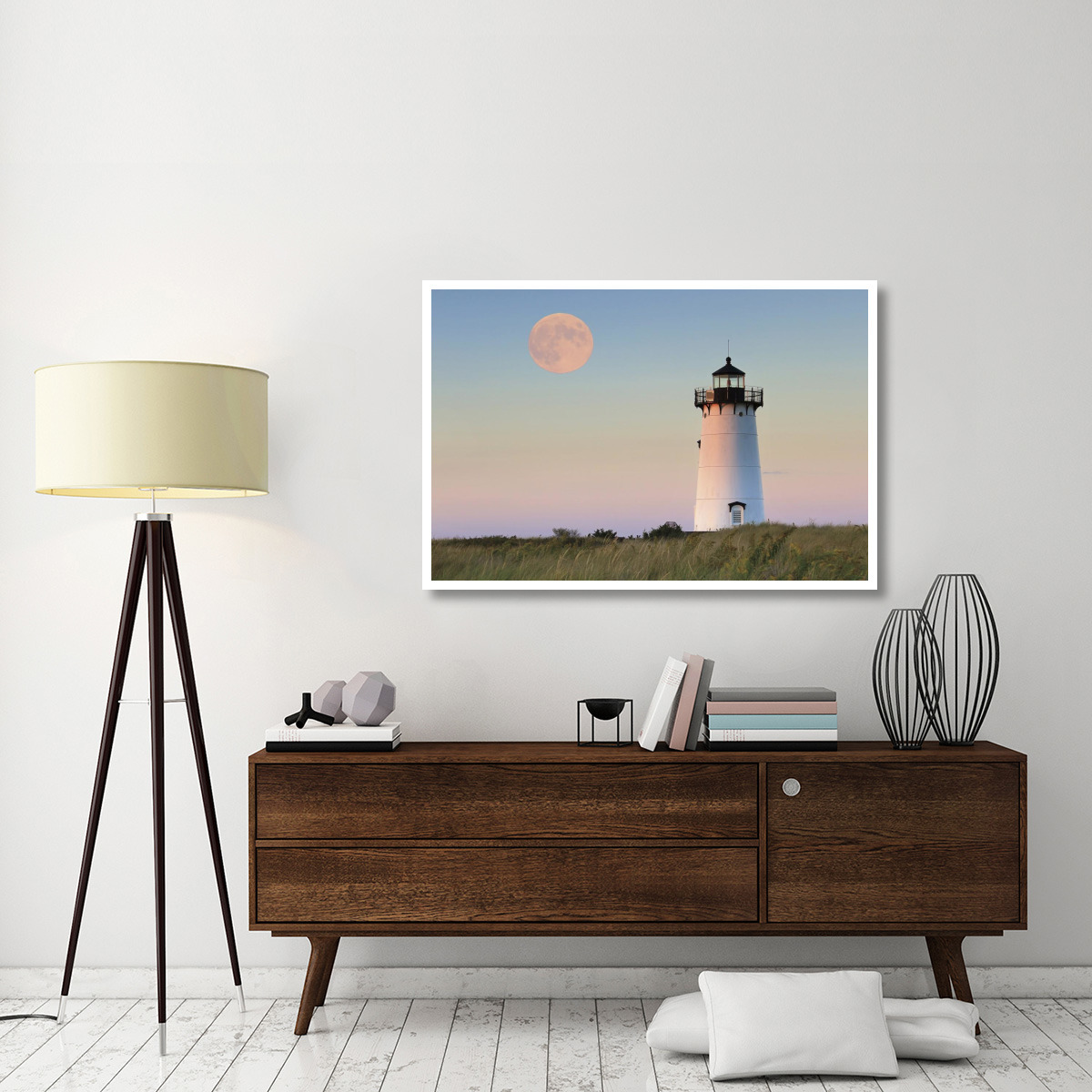 Moon Over Marthas Vineyard -Paper Art-50&quotx34"