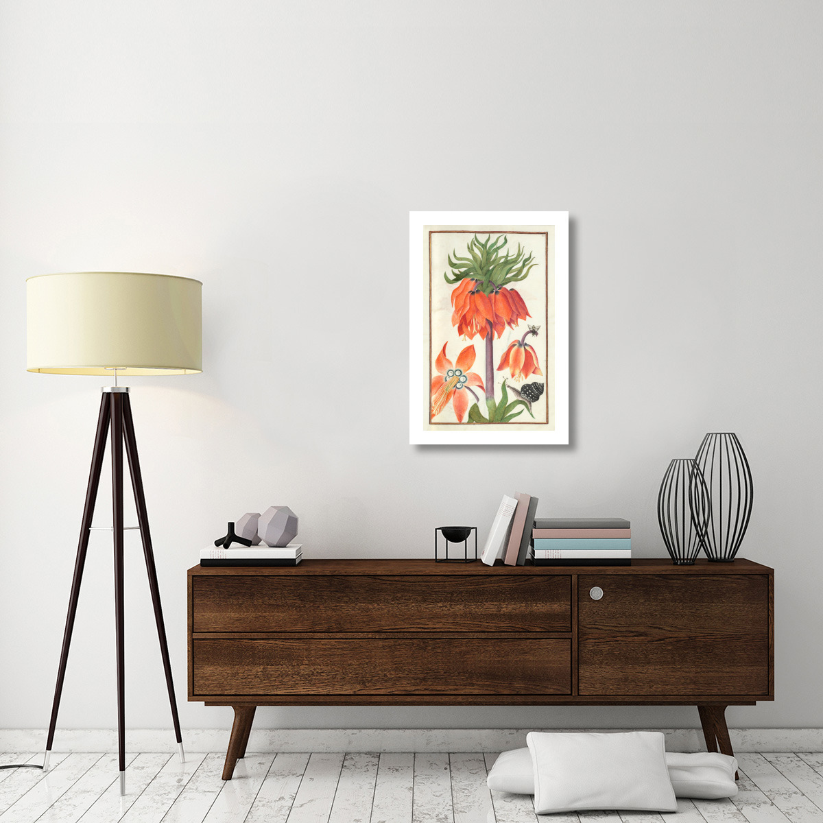 Orange Fritillaria imperialis (crown imperial), 1600s -Paper Art-21.231&quotx32"