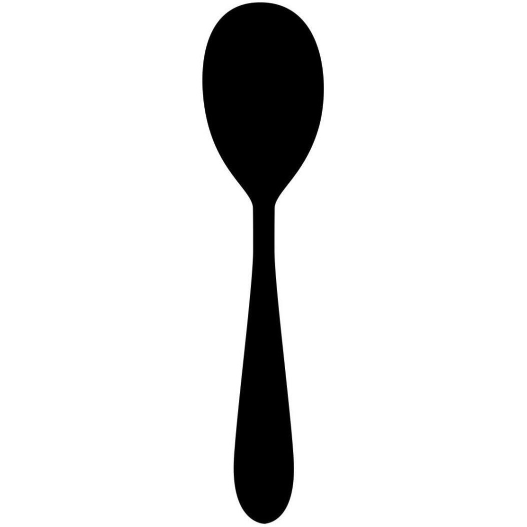 Mealtime Black on White - Spoon -Paper Art-14&quotx38"