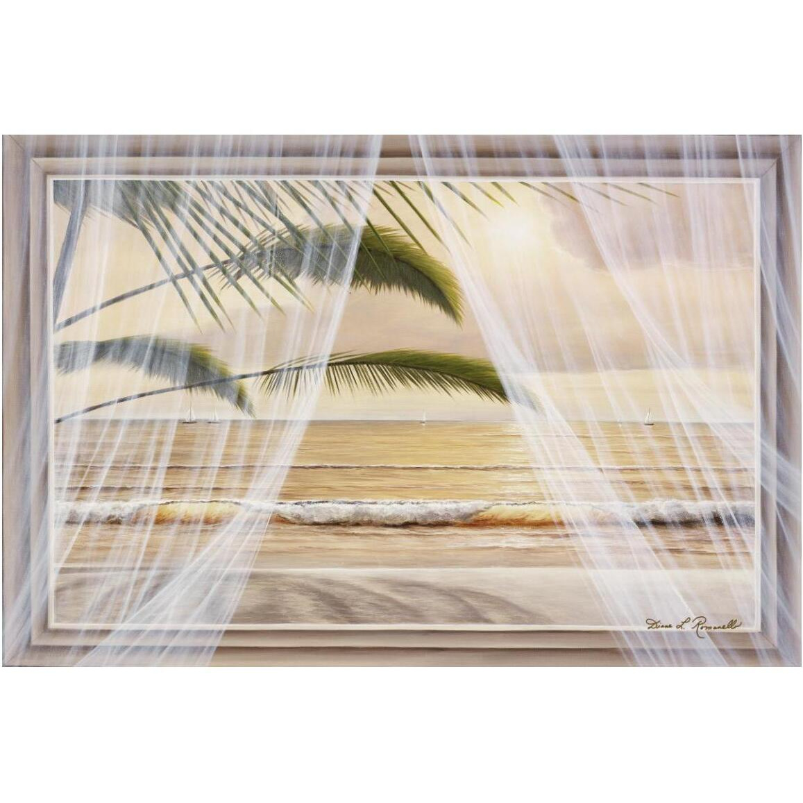 Surf & Palm View -Paper Art-50&quotx34"