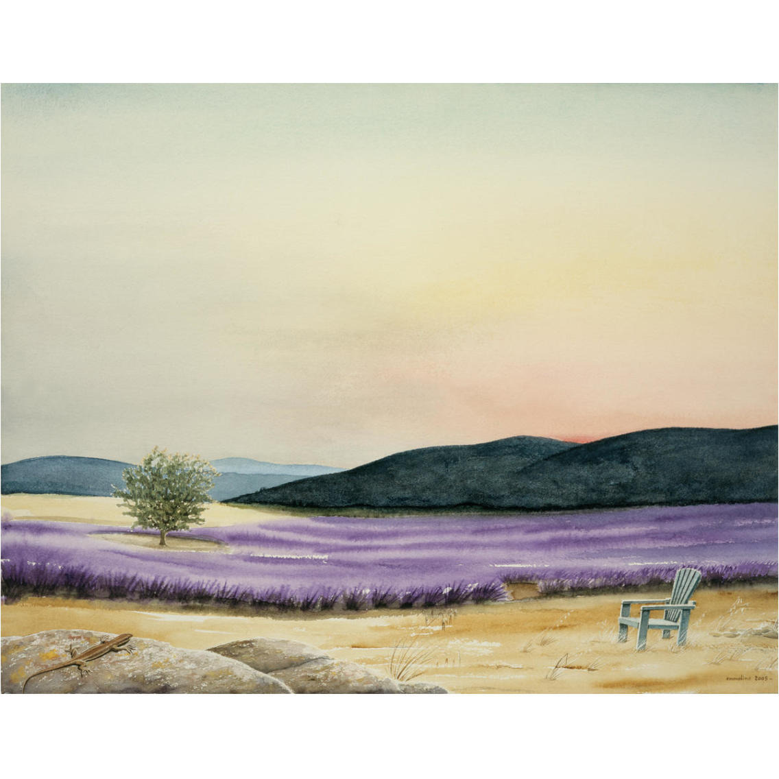 Lavender Field of Dreams -Paper Art-37&quotx30"