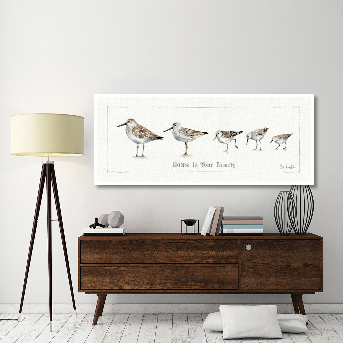 Pebbles and Sandpipers II -Paper Art-77&quotx32"