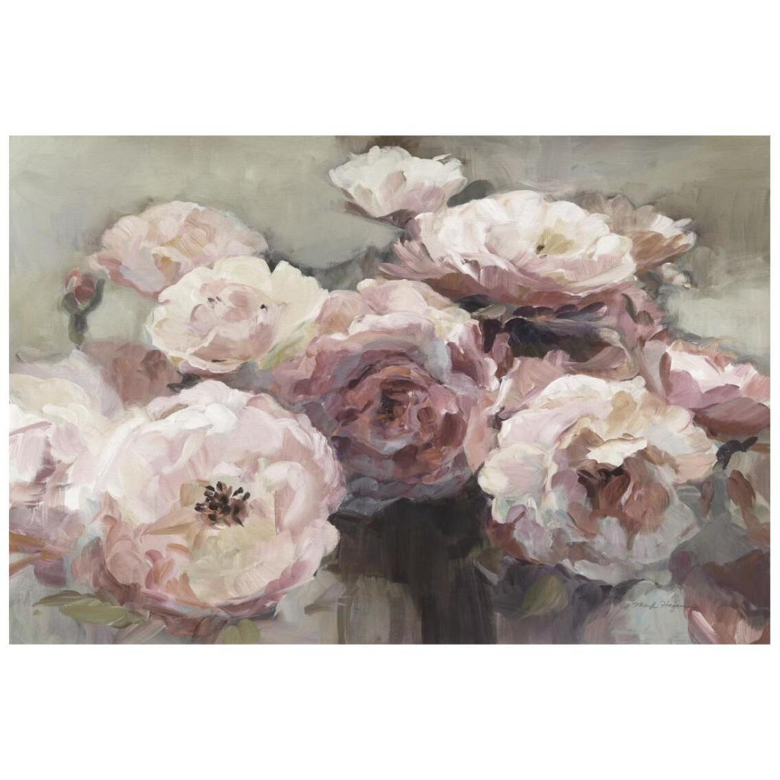 Wild Roses Neutral -Paper Art-26&quotx18"