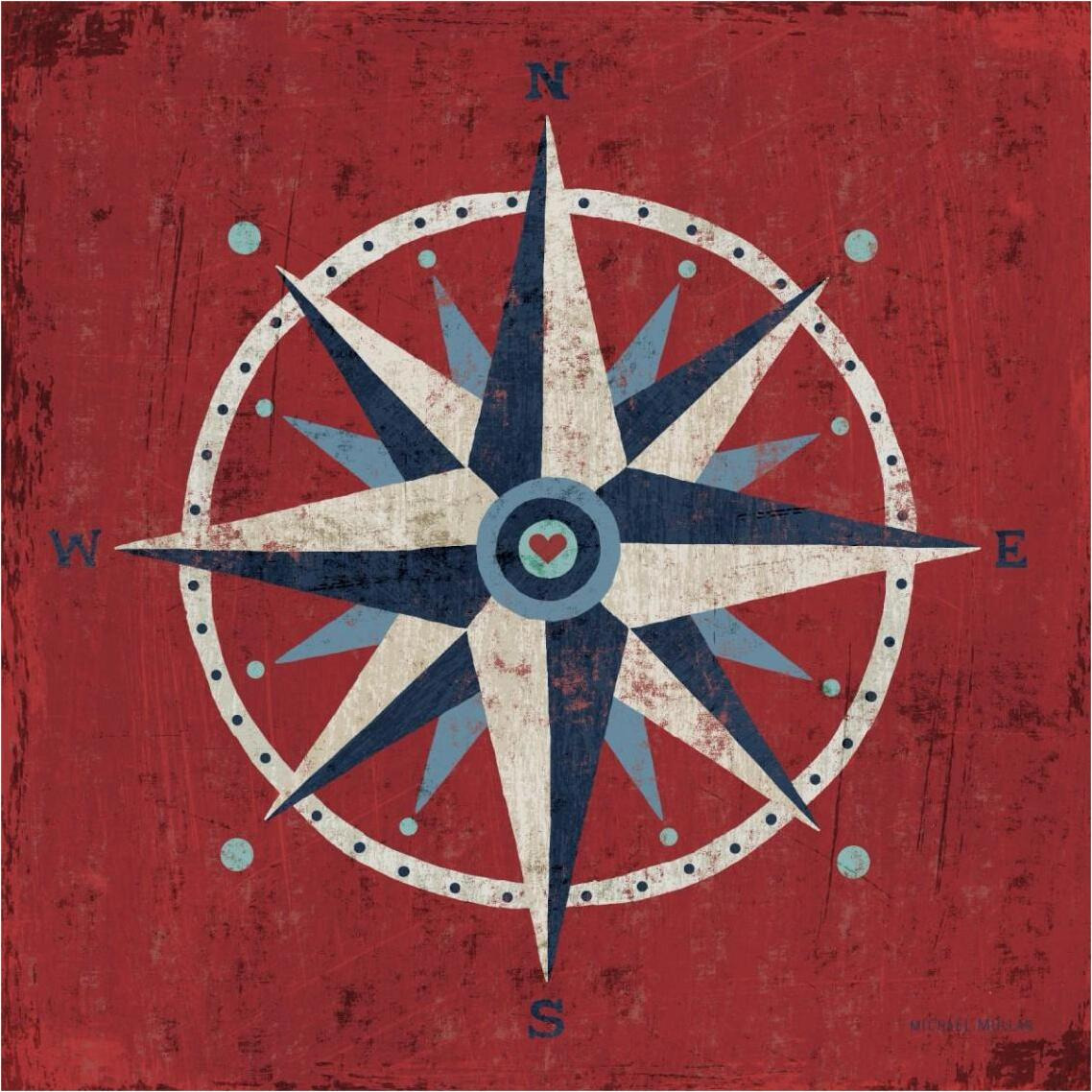 Nautical Love Compass -Paper Art-38&quotx38"