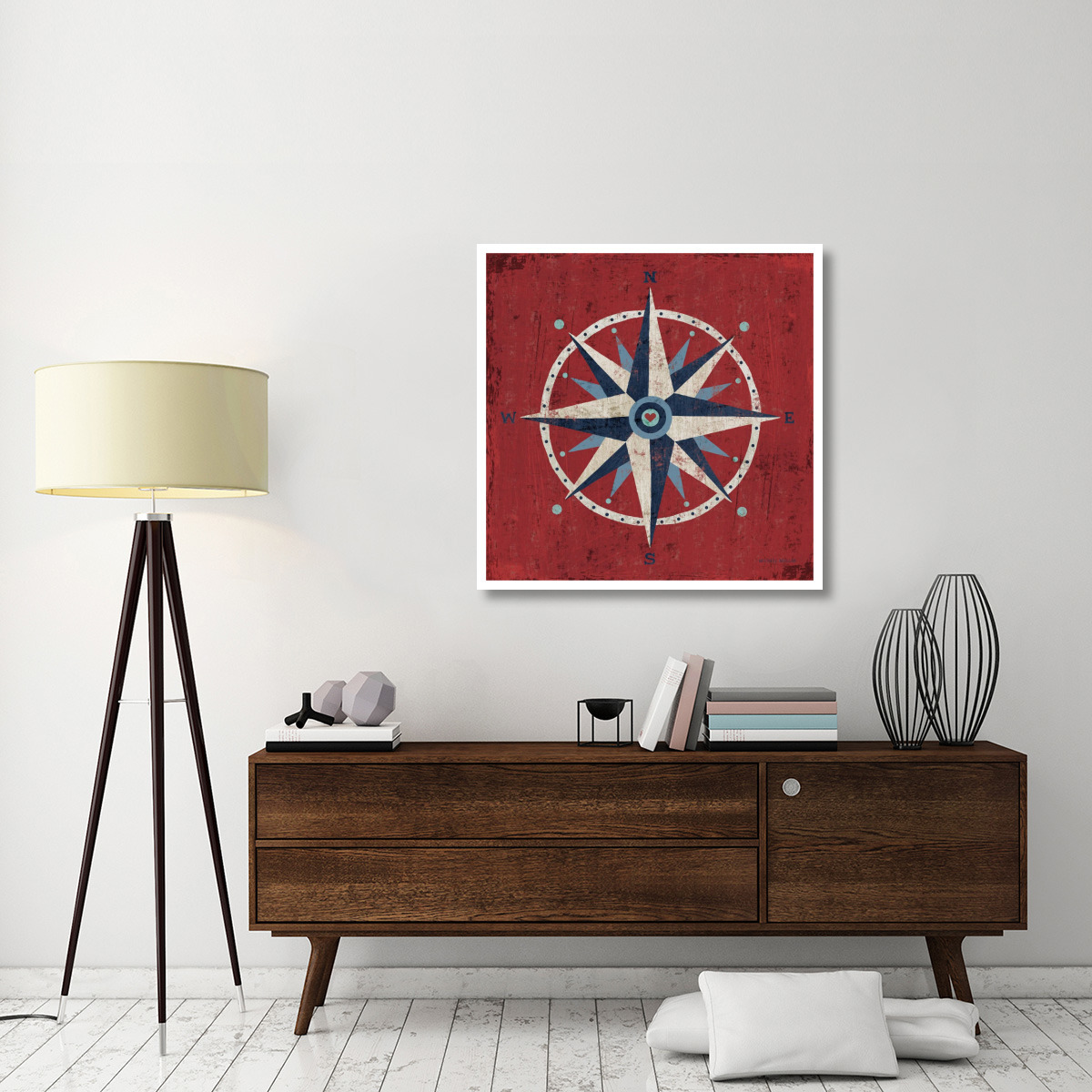 Nautical Love Compass -Paper Art-38&quotx38"