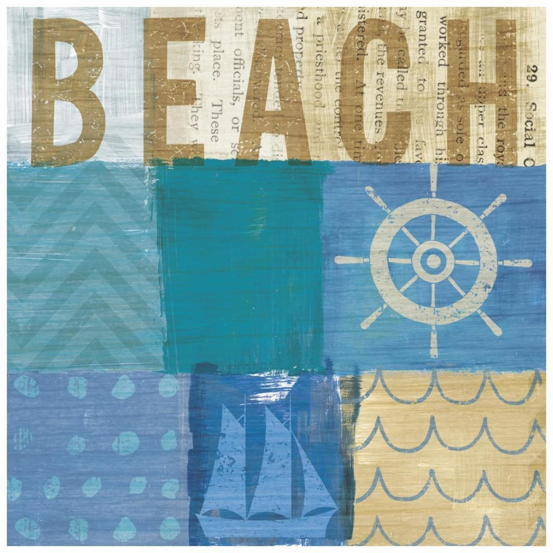 Beachscape Collage IV -Paper Art-26&quotx26"