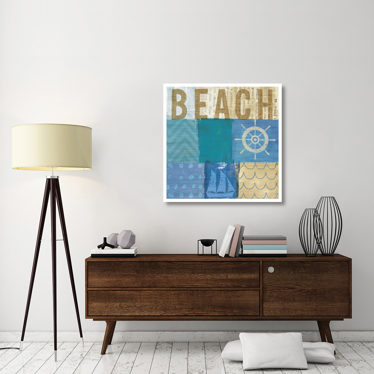 Beachscape Collage IV -Paper Art-38&quotx38"